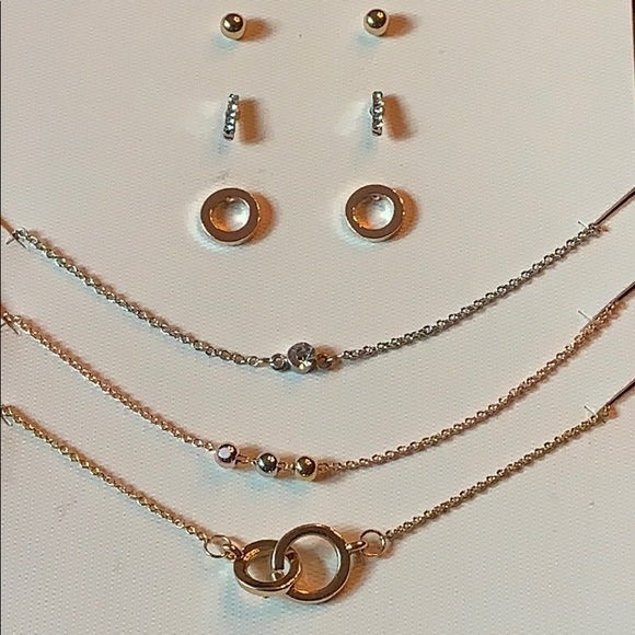 Kaari Blue Jewelry - NWT Necklace Earrings Double Circle Jewelry set